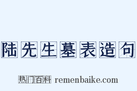 陆先生墓表造句是什么意思的图片
